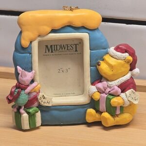 Winnie The Pooh Disney Mini Photo Frame Christmas Ornament Honey Pot Piglet 2x3"